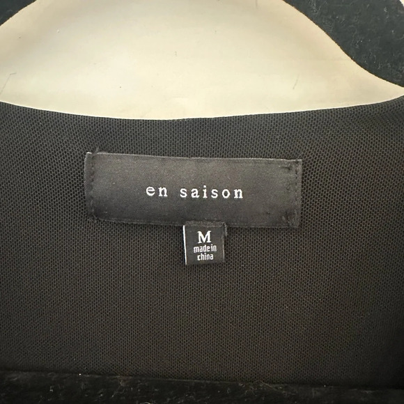 En Saison Lizette Satin V Neck Long Sleeve Button-Up Midi Rhinestone Dress Med - Picture 13 of 13